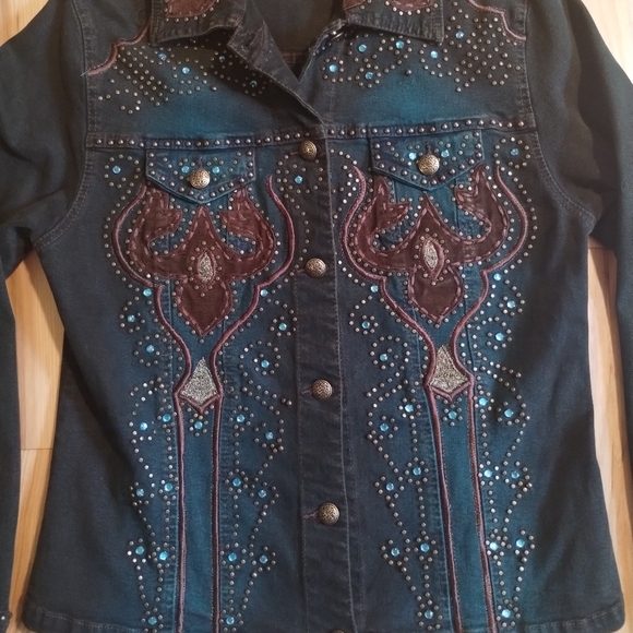 BrazilRoxx glamorous embroidered and beaded denim suit - Picture 5 of 17
